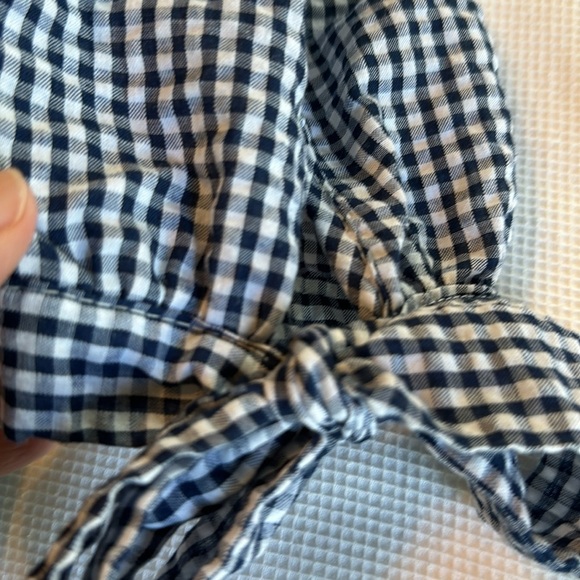 Pixie Market Gingham Check Women’s Off Shoulder Long Top Size Small - Picture 9 of 10